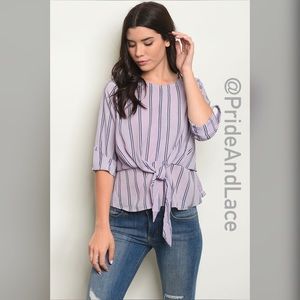 💐Lavender Stripes Top💐